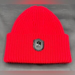 Mackage Jude Beanie Fiery Red Merino Wool Blend